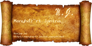 Menyhért Janina névjegykártya